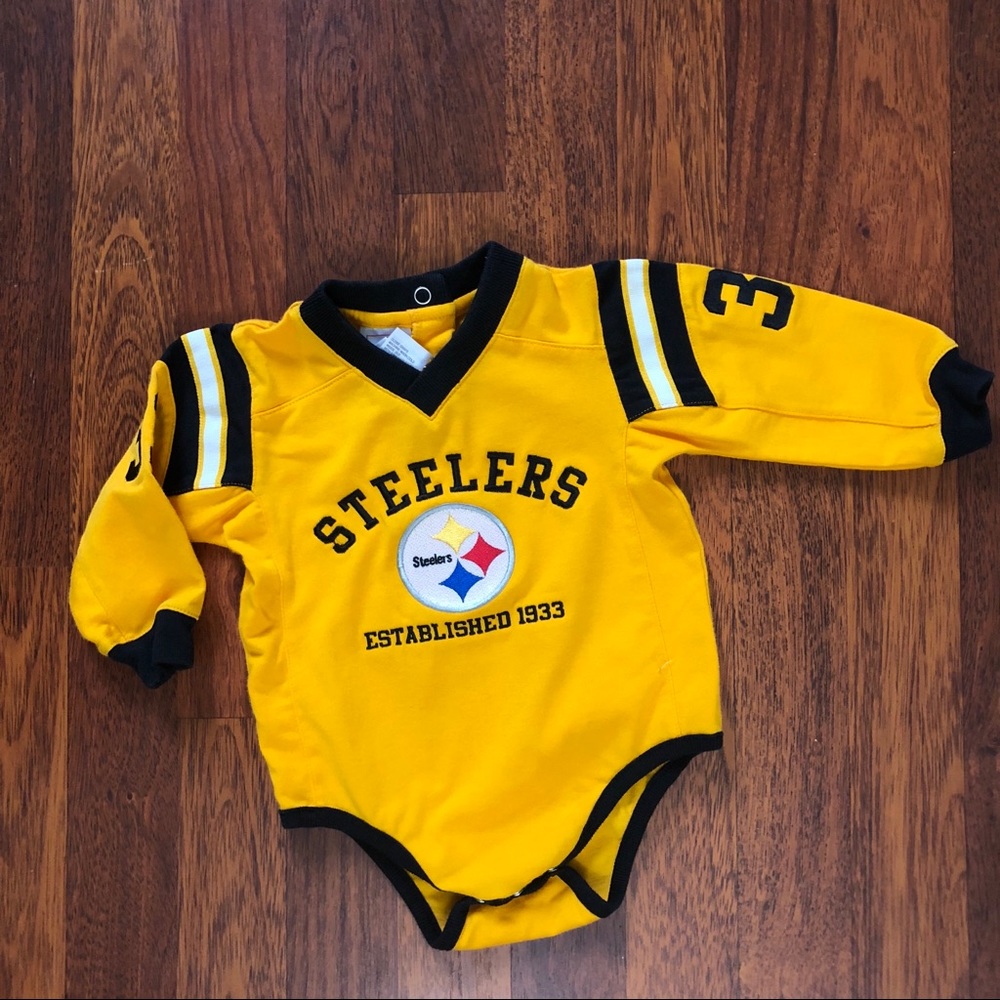 NFL Steelers Long Sleeve Onesie, 12m